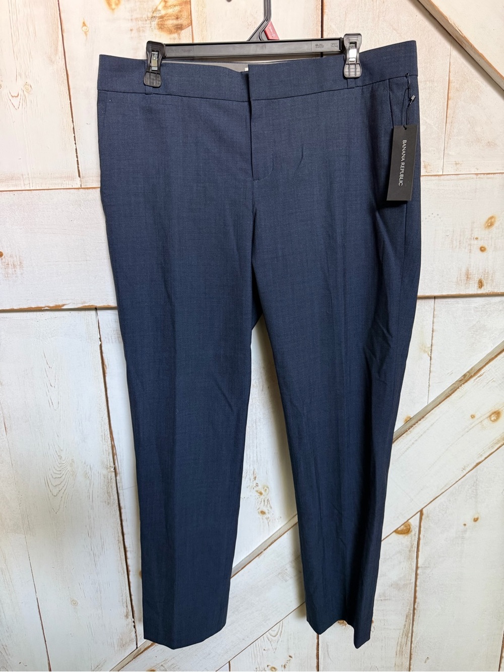 Banana Republic Men's Dark Navy Flat-Front Dress Pants